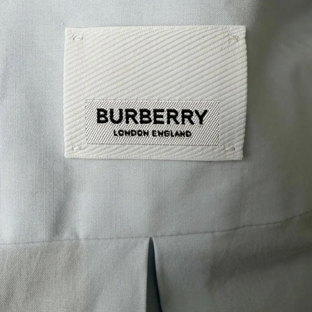 ❗️Sale ends 4-14 Burberry Pale Blue Button-Front Tie-Waist Shirt Dress 6 - Picture 5 of 9